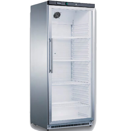Armario Expositor Refrigerado Inox 1 Puerta de Cristal 4 Estantes 596 Litros 770x695x1890h mm AE 600 TN INOX +FRED