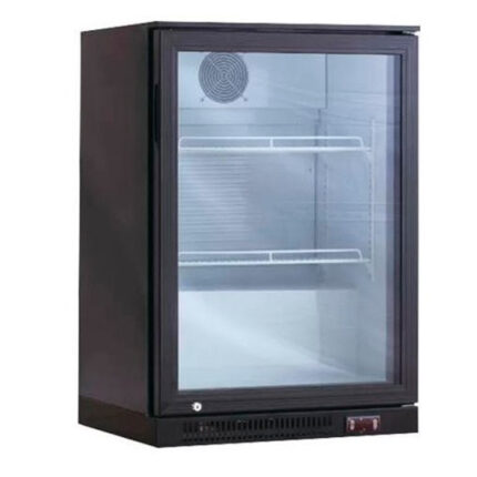 Armario Expositor Refrigerado Negro 1 Puerta de Cristal 2 Estantes Sobremesa 120 Litros 595x536x840h mm  RB-150H EUTRON