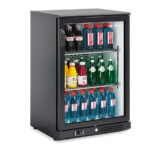 Armario Expositor Refrigerado Negro 1 Puerta de Cristal 2 Estantes 124 Litros Serie ERV XS 600x510x815h mm ERV 15 XS Infrico