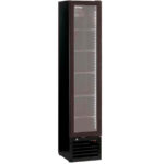 Armario Expositor Refrigerado Negro 1 Puerta de Cristal 5 Estantes 60 Botellas ( 75cl) Gama SLIM 420x549x1880h mm SC160 Infrico