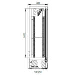 Armario Expositor Refrigerado Negro 1 Puerta de Cristal 5 Estantes 60 Botellas ( 75cl) Gama SLIM 420x549x1880h mm SC160 Infrico - Imagen 3