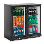 Armario Expositor Refrigerado Negro 2 Puertas de Cristal 2 Estantes 193 Litros Serie ERV XS 900x510x815h mm ERV 25 XS Infrico