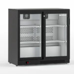Armario Expositor Refrigerado Negro 2 Puertas de Cristal 2 Estantes 320 Litros Gama ERV 900x510x850h mm ERV 25 C Infrico