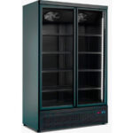 Armario Expositor Refrigerado Negro 2 Puertas de Cristal 8 Estantes 1200 Litros 1250x705x2050h mm BLG1250 EUTRON