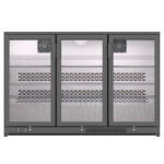 Armario Expositor Refrigerado Negro 3 Puertas de Cristal 2 Estantes 296 Litros Serie ERV XS 1350x510x815h mm ERV 35 XS Infrico