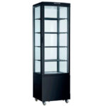 Armario Expositor Refrigerado Negro para Pastelería 1 Puerta de Cristal 235 Litros 4 Estantes 515x485x1690h mm RT-235B EUTRON