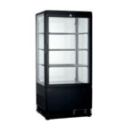 Armario Expositor Refrigerado Negro para Pastelería 1 Puerta de Cristal 78 Litros 3 Estantes 428x386x960h mm  RT-78B EUTRON