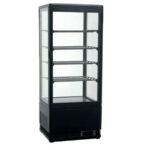 Armario Expositor Refrigerado Negro para Pastelería 1 Puerta de Cristal 98 Litros 4 Estantes 428x386x1110h mm RT-98B EUTRON