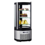 Vitrina Expositora Expositor Refrigerado para Pastelería 1 Puerta de Cristal 100 Litros 3 Estantes 480X480X1030h mm ARC-100R EUTRON