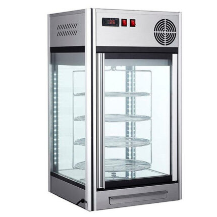 Vitrina Expositora Refrigerada para Pastelería 1 Puerta de Cristal 108 Litros 4 Estantes 470x470x870h mm  RTW-108L EUTRON
