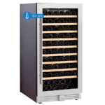 Armario Expositor Refrigerado para Vinos 1 Puerta de Cristal 125 Botellas 9 Estantes 600x700x1200h mm CV 12 1T INFRIMA