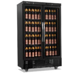 Armario Expositor Refrigerado para Vinos 2 Puertas de Cristal 260 Botellas 3 Estantes 1055x440x1430h mm CV 800 CS PV Corequip