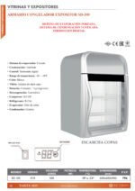 Armario Expositor de Congelación Blanco 1 Puerta de Cristal 4 Estantes 100 Litros 600x605x940h mm SD-100 EUTRON - Imagen 2