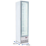 Armario Expositor de Refrigeración para Pastelería 1 Puerta de Cristal 5 Estantes 170 Litros 390x500x1880h mm SLIM INFRIMA