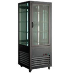 Armario Expositor de Refrigeración para Pastelería de Acero Inoxidable 1 Puerta de Cristal 3 Estantes 400 Litros 700x700x1900h mm Deluxe INFRIMA