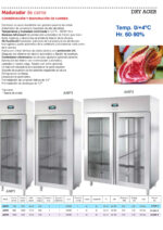 Armario de Maduración de Carne de Acero Inoxidable Gris 1 Puerta de Cristal 2 Estantes 720x800x2020h mm AMP1 INFRIMA - Imagen 2