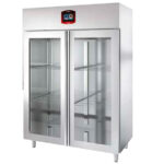 Armario de Maduración de Carne de Acero Inoxidable Gris 2 Puertas de Cristal 4 Estantes 1440x800x2020h mm MT3 INFRIMA