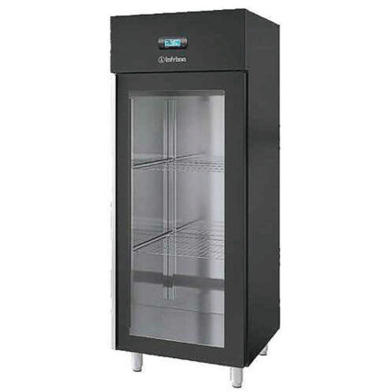 Armario de Maduración de Carne de Acero Inoxidable Negro 1 Puerta de Cristal 2 Estantes 720x800x2020h mm BLK1 INFRIMA