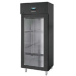 Armario de Maduración de Carne de Acero Inoxidable Negro 1 Puerta de Cristal 2 Estantes 800x1000x2020h mm BLK2 INFRIMA