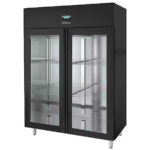 Armario de Maduración de Carne de Acero Inoxidable Negro 2 Puertas de Cristal 4 Estantes 1440x800x2020h mm BLK3 INFRIMA