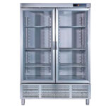 Armario de Refrigeración de Acero Inoxidable 2 Puertas de Cristal 6 Estantes 868 Litros 1388x726x2067h mm ARV12002 Corequip