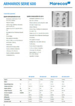 Armario de Refrigeración de Acero Inoxidable para Panadería 4 Estantes 1 Puerta Opaca 544 Litros 750x750x1995h mm ATG 600 PO Corequip - Imagen 2