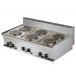 Cocina Eléctrica 6 Fuegos Sobremesa Gama 700 - 1200x700x265h mm ER731-S EUTRON