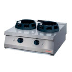 Cocina Wok a Gas 2 Fuegos Sobremesa Gama 700 - 800x700x280h mm 5052 EUTRON