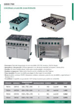Cocina a Gas 6 Fuegos con Horno Sobremesa Gama 700 - 1200x700x290h mm GR763EUT EUTRON - Imagen 2