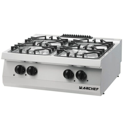 Cocina a Gas 4 Fuegos Sobremesa Gama 700 - 800x700x280h mm OSOG8070L EUTRON