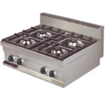 Cocina a Gas 4 Fuegos Sobremesa Gama 700 - 800x700x290h mm GR721S EUTRON