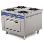 Cocina a Gas 4 Fuegos con Horno Modular Gama 900 - 1000x1000x850h mm 9310E EUTRON
