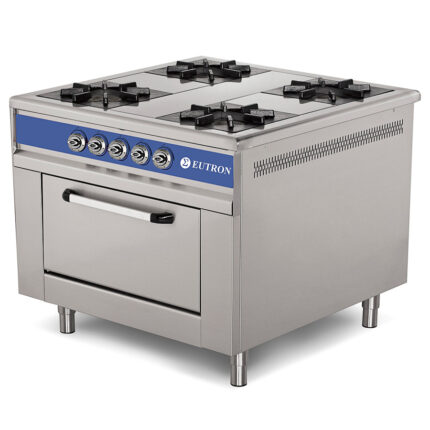 Cocina a Gas 4 Fuegos con Horno Modular Gama 900 - 1000x1000x850h mm 9310E EUTRON