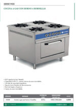 Cocina a Gas 4 Fuegos con Horno Modular Gama 900 - 1000x1000x850h mm 9310E EUTRON - Imagen 2