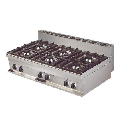 Cocina a Gas 6 Fuegos Sobremesa Gama 700 - 1200x700x290h mm GR731SEUT EUTRON