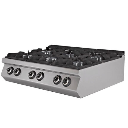 Cocina a Gas 6 Fuegos Sobremesa Gama 900 - 1200x900x300h mm 9317E EUTRON
