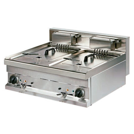 Freidora Eléctrica con Grifo de Vaciado 2 Cubas 11 + 11 Litros Sobremesa Gama 700 - 800x700x265h mm EF721-S EUTRON