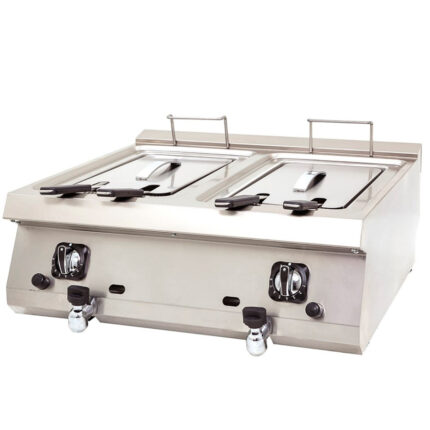 Freidora Gas con Grifo de Vaciado 2 Cubas 10 + 10 Litros Sobremesa Gama 630 -700x630x300h mm 6362D EUTRON