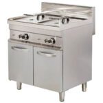 Freidora a Gas con Grifo de Vaciado 2 Cubas 10 + 10 Litros Modular Gama 700 - 800x700x900h mm GF722 EUTRON