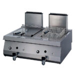 Freidora a Gas con Grifo de Vaciado 2 Cubas 12 + 12 Litros Sobremesa Gama 700 - 800x700x280h mm 5022 EUTRON