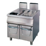 Freidora a Gas con Grifo de Vaciado 2 Cubas 22 + 22 Litros Modular Gama 900 - 800x930x850h mm 5042 EUTRON