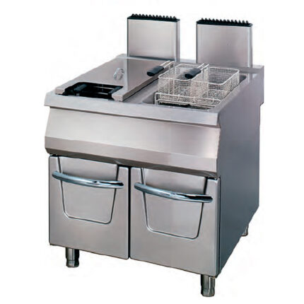 Freidora a Gas con Grifo de Vaciado 2 Cubas 22 + 22 Litros Modular Gama 900 - 800x930x850h mm 5042 EUTRON
