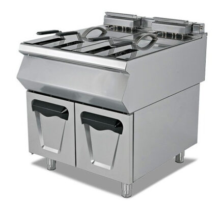 Freidora a Gas con Grifo de Vaciado 2 Cubas 24 + 24 Litros Modular Gama 900 - 800x900x850h mm 9333E EUTRON