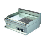 Fry Top a Gas Placa 1/2 Lisa 1/2 Ranurada Cromo Duro Sobremesa Gama 700 - 800x700x290h mm GG721S-S EUTRON
