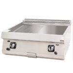 Fry Top a gas Cromo Duro Placa 1/2 Lisa 1/2 Ranurada Sobremesa Gama 630 - 800x630x300h mm 6323D EUTRON