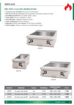 Fry Top a gas Cromo Duro Placa Lisa Sobremesa Gama 630 - 800x630x300h mm 6322D EUTRON - Imagen 2