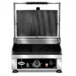 Grills de Contacto Simple Eléctrico de Hierro Fundido Placa Arriba Ranurada Placa Abajo Acanalada 290x440x300h mm KG2525 E Corequip