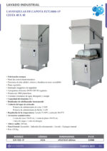 Lavavajilla Industrial de Cúpula con Cesta 50 x 50 cm Altura Útil 385 mm 696x765x1485h mm EUT.1000-1P EUTRON - Imagen 2