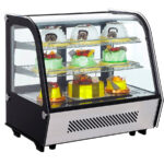 Vitrina Expositora Refrigerada para Pastelería Cristal Curvo 120 Litros 2 Estantes 702x568x686h mm RTW-120L EUTRON