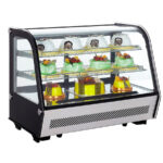 Vitrina Expositora Refrigerada para Pastelería Cristal Curvo 120 Litros 2 Estantes 880x568x686h mm RTW-160L EUTRON